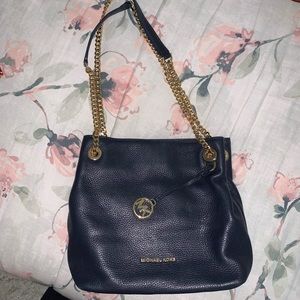 Michael Kors navy chain shoulder purse